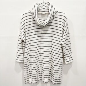 Loft Lounge Cowl Neck Stripe Soft Sweater Tunic Medium